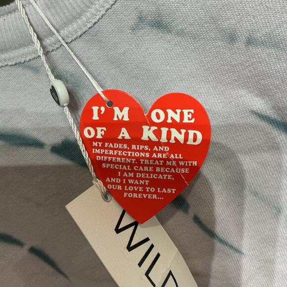 Wildfox Purple Olivia Spiral Dye Crop Boxy Pullover Sz S NWT - Picture 5 of 12